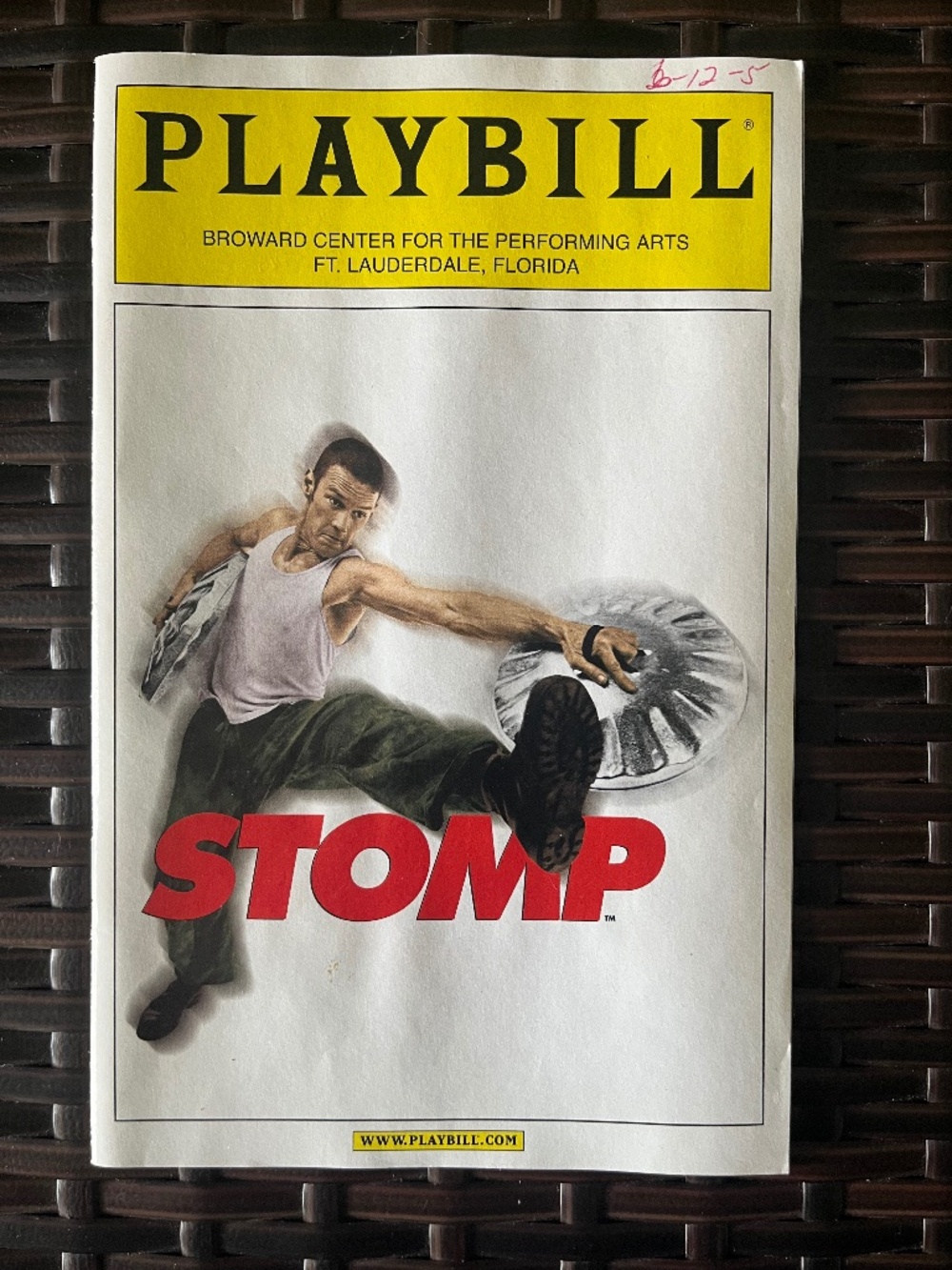 Stomp Playbill Fort Lauderdale 2005